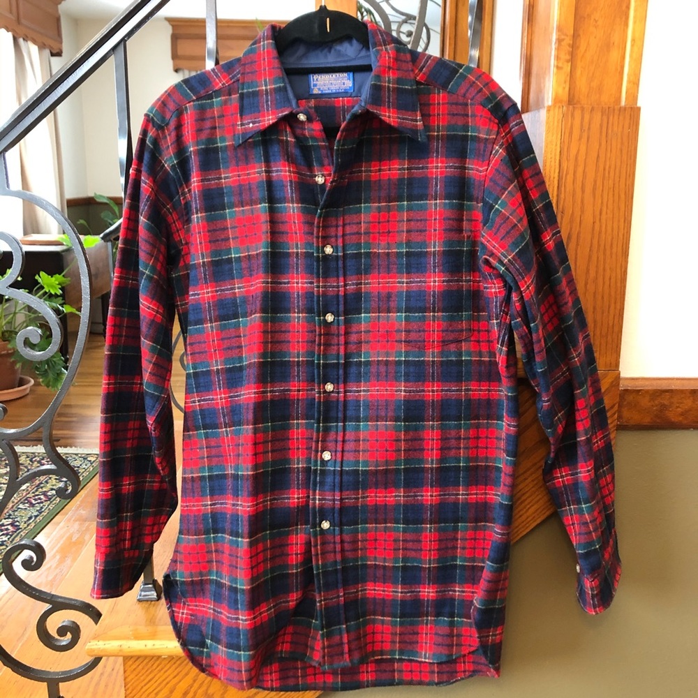 Pendleton Vintage 100% Wool Plaid Shirt Medium